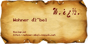 Wohner Ábel névjegykártya
